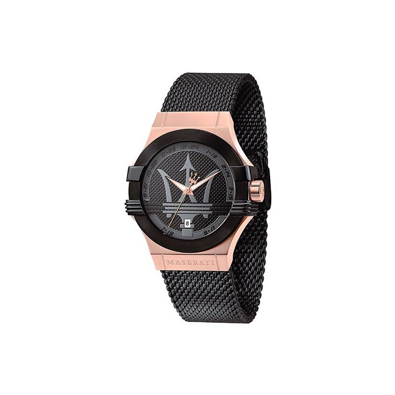 Maserati Montre Homme Potenza Acier Bicolore Milanais Noir R8853108010
