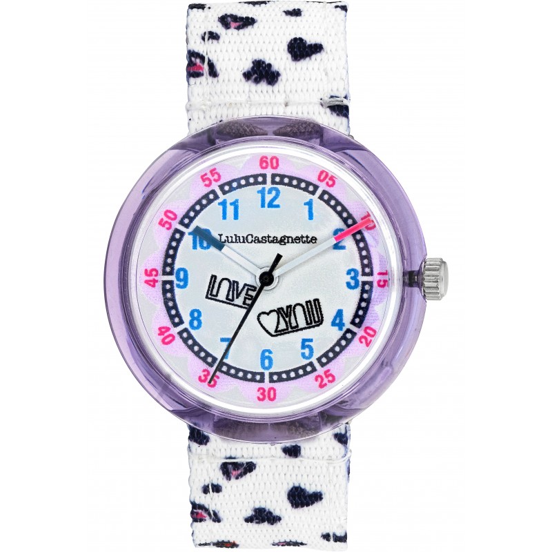 Lulu Castagnette Montre Mini Lulu Enfant Tissu Blanc 38951 Lulu Castagnette Montre Mini Lulu Enfant Tissu Blanc 38951
