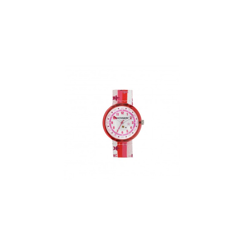 Lulu Castagnette Montre Mini Lulu Enfant Tissu Rouge 38953 Lulu Castagnette Montre Mini Lulu Enfant Tissu Rouge 38953