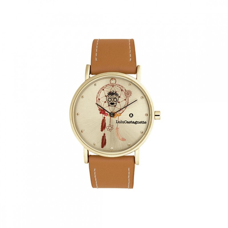 Lulu Castagnette Nina Montre Fille Cuir Marron 38945 Lulu Castagnette Nina Montre Fille Cuir Marron 38945