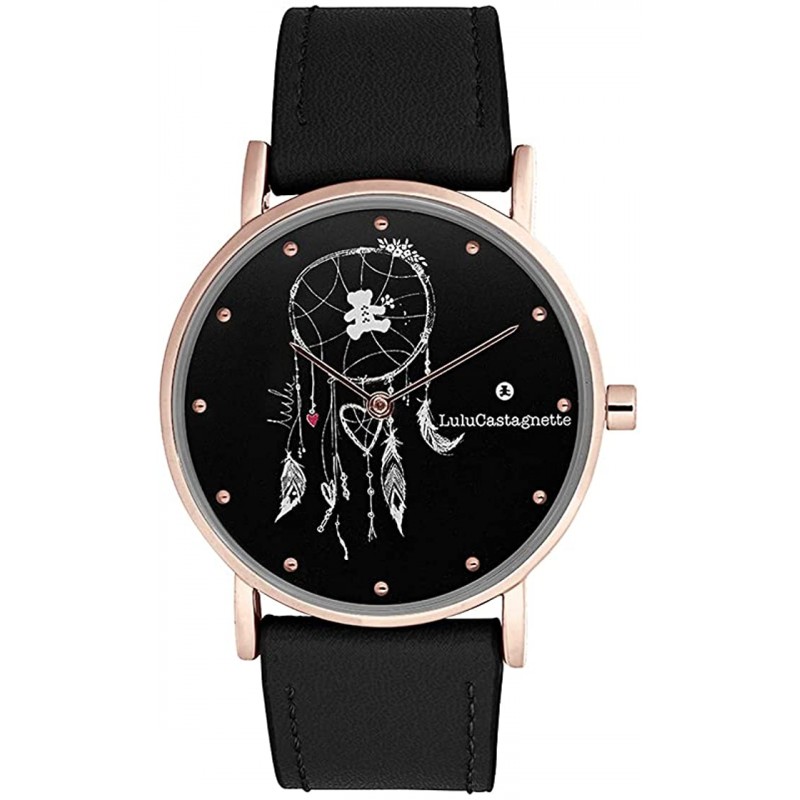 Lulu Castagnette Nina Montre Fille Cuir Noir 38946 Lulu Castagnette Nina Montre Fille Cuir Noir 38946