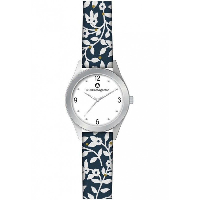 Lulu Castagnette Leaf Montre Fille Cuir Bleu 38927