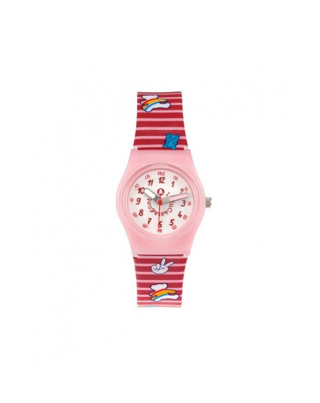 Lulu Castagnette Rainbow Montre Fille Silicone Rouge G38009