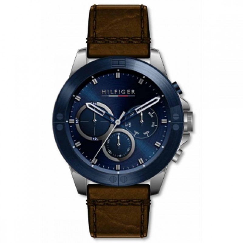 Tommy Hilfiger Harley Montre Homme Multifonction Acier Cuir Marron 1791895 Tommy Hilfiger Harley Montre Homme Multifonction Acier Cuir Marron 1791895