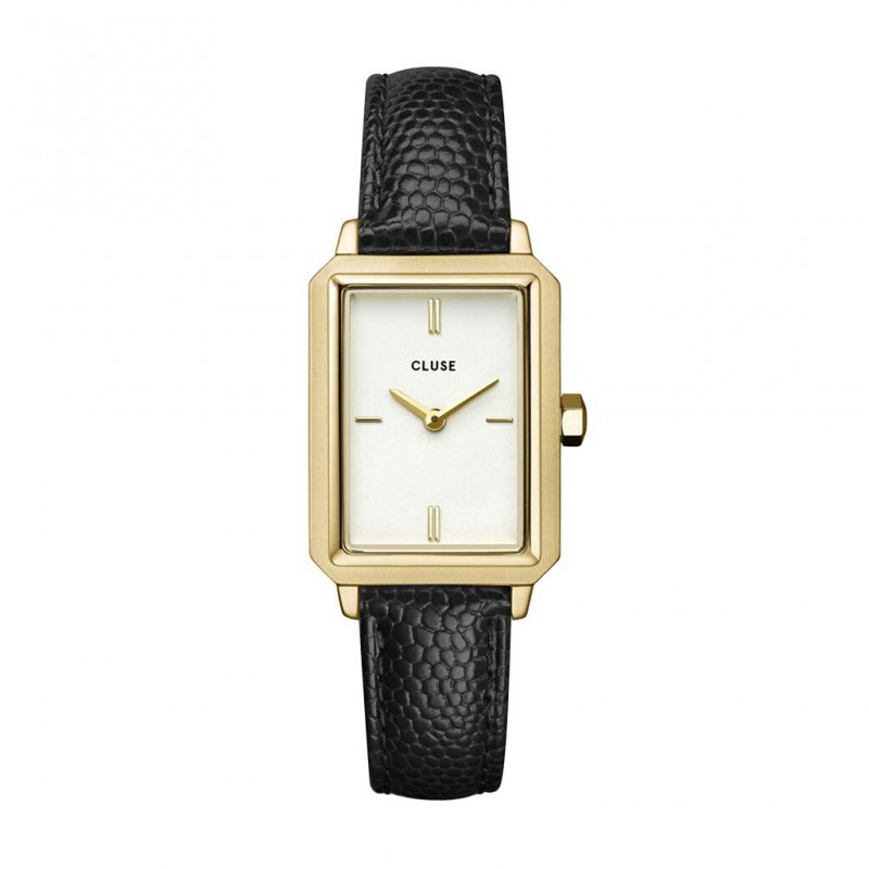 CLUSE Fluette Montre Femme Acier Doré Cuir Noir CW11504 CLUSE Fluette Montre Femme Acier Doré Cuir Noir CW11504