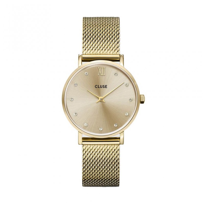CLUSE Minuit Montre Femme Acier Doré Milanais CW10204 CLUSE Minuit Montre Femme Acier Doré Milanais CW10204