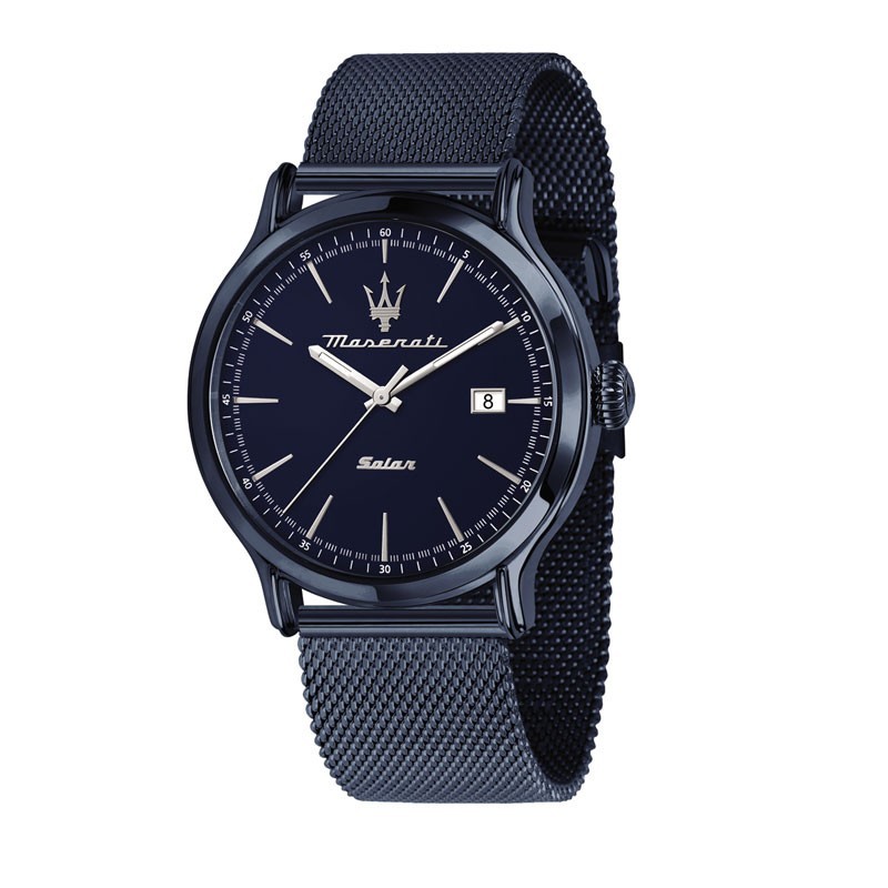 Maserati Solar Blue Montre Homme Acier Bleu Milanais R8853149001 Maserati Solar Blue Montre Homme Acier Bleu Milanais R8853149001