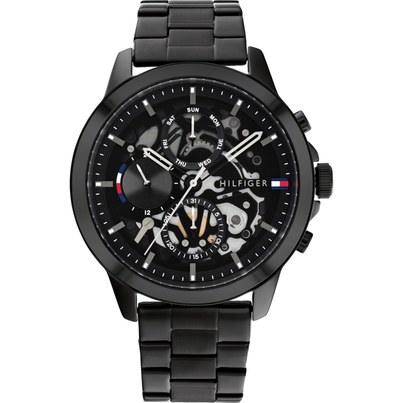 Tommy Hilfiger Henry Montre Homme Multifonction Acier Noir 1710478 Tommy Hilfiger Henry Montre Homme Multifonction Acier Noir 1710478