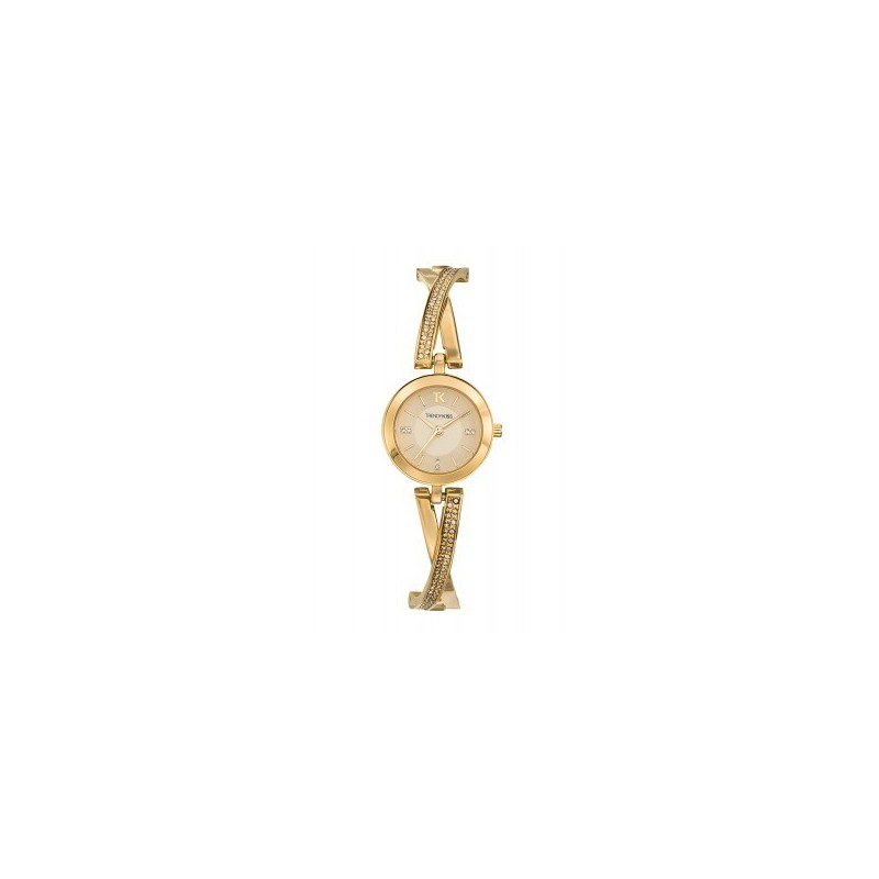 Montre Trendy Kiss Femme Métal Doré Strass- Flore - TMG10100-07 Montre Trendy Kiss Femme Métal Doré Strass- Flore - TMG10100-07