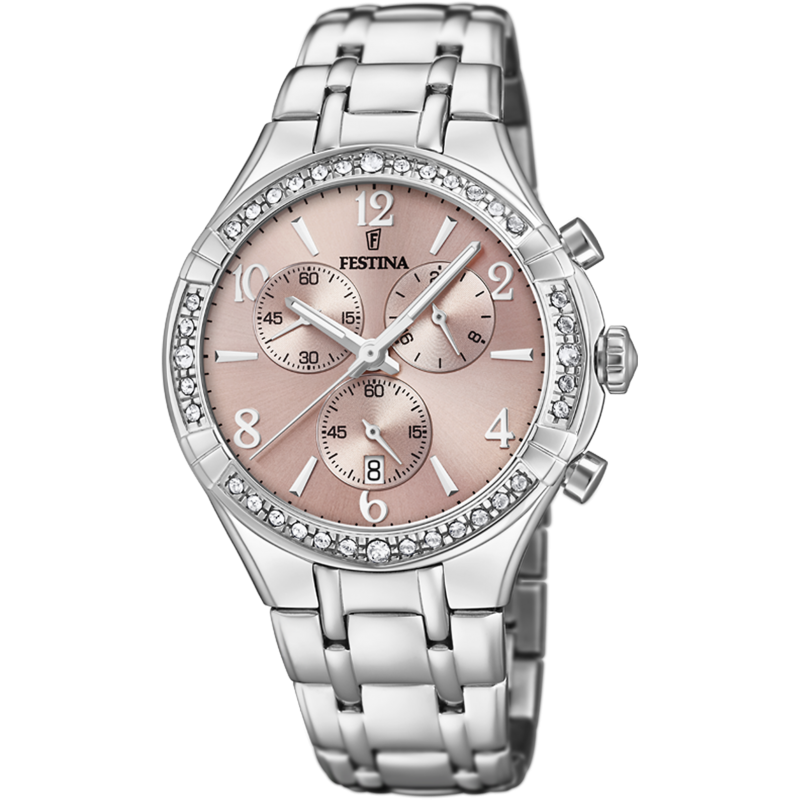Festina Boyfriend Montre Femme Chrono Acier F20392/3 Festina Boyfriend Montre Femme Chrono Acier F20392/3