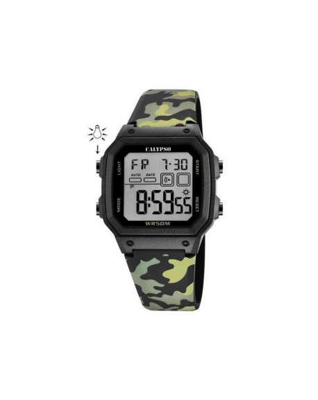 Calypso Montre Homme Digital Chrono Silicone Vert K5812/4