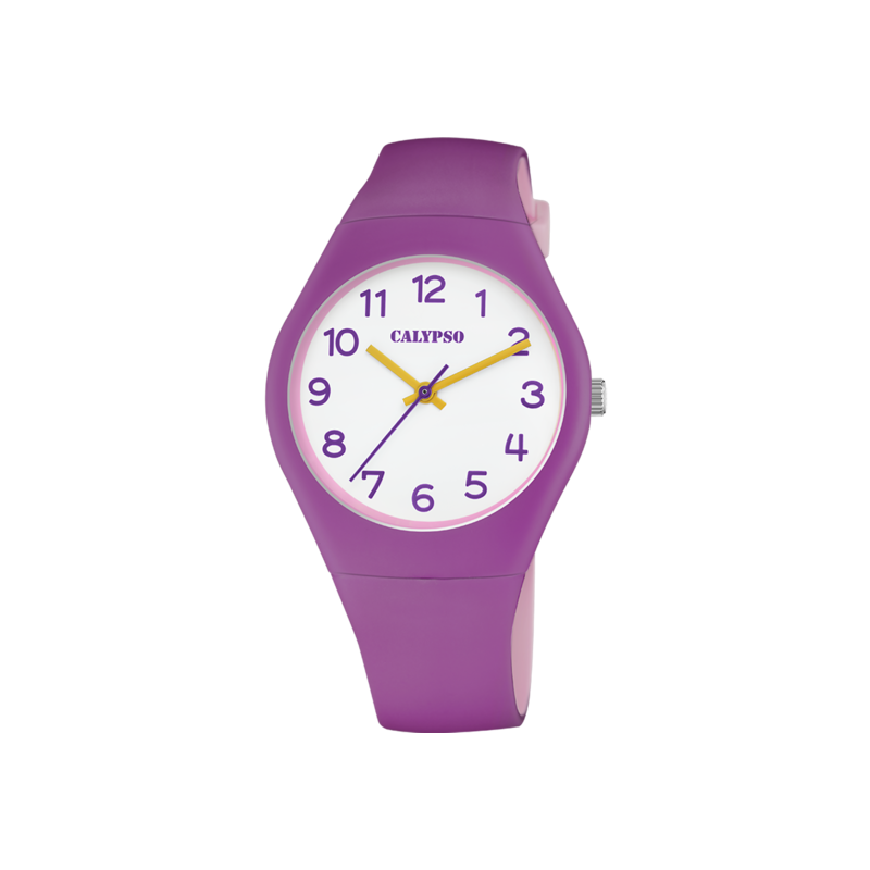 Calypso Sweet Time Montre Femme Acier Silicone Violet K5792/E