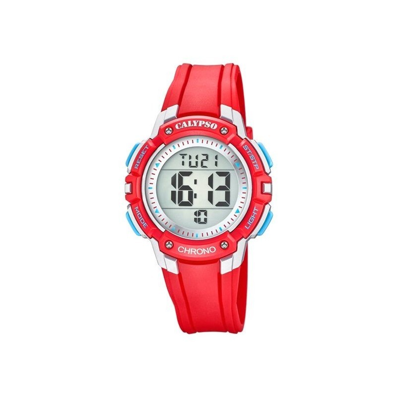 Calypso Montre Junior Digital Crush Chrono Résine Rouge K5739/1