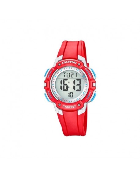 Calypso Montre Junior Digital Crush Chrono Résine Rouge K5739/1