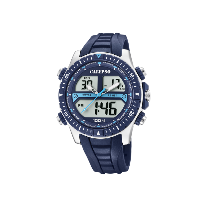 Calypso Street Style Montre Homme Double Affichage Bracelet Bleu-K5773/2 Calypso Street Style Montre Homme Double Affichage Bracelet Bleu-K5773/2