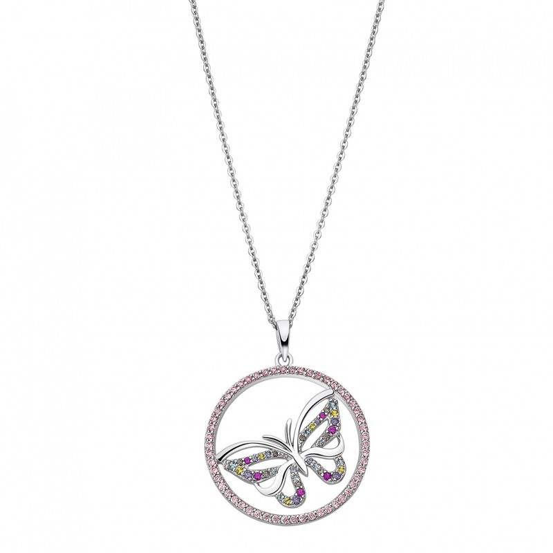 Lotus Silver Collier Femme Argent Cercle Avec Papillon LP3075-1/2 Lotus Silver Collier Femme Argent Cercle Avec Papillon LP3075-1/2