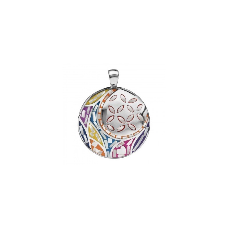 Pendentif Stella Mia Acier & Nacre Multicolor Fleurs -177229 Pendentif Stella Mia Acier & Nacre Multicolor Fleurs -177229