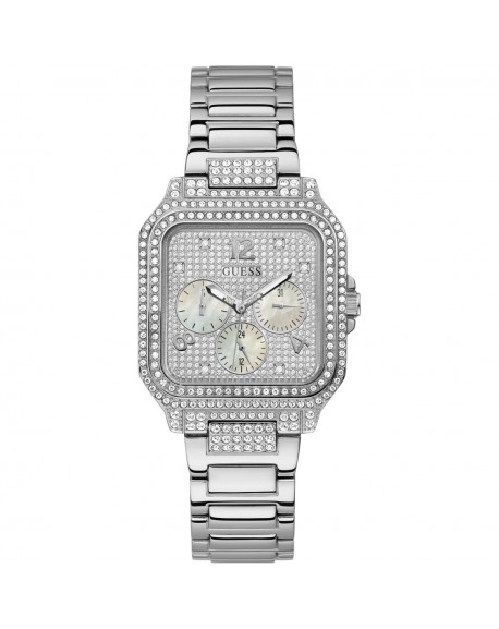 Guess Deco Montre Femme Multifonction Acier Et Strass GW0472L1