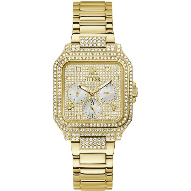 Guess Deco Montre Femme Multifonction Acier Doré Et Strass GW0472L2 Guess Deco Montre Femme Multifonction Acier Doré Et Strass GW0472L2