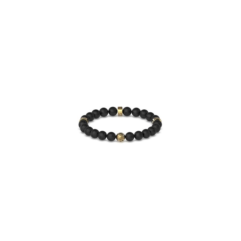 Guess 4G Icon Bracelet Homme Acier Doré Boules Noires JUMB02117JWYGBK Guess 4G Icon Bracelet Homme Acier Doré Boules Noires JUMB02117JWYGBK