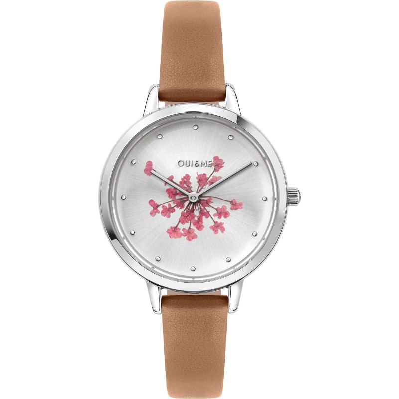 Oui & Me Fleurette Montre Femme Acier Cuir Marron ME010349 Oui & Me Fleurette Montre Femme Acier Cuir Marron ME010349