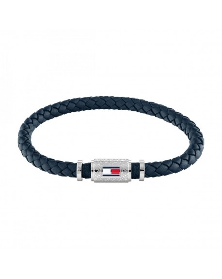 Tommy Hilfiger Bracelet Homme Acier Cuir Bleu 2790452