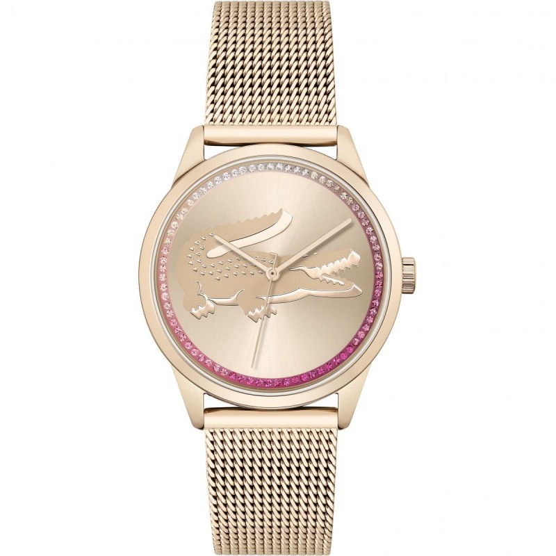 Lacoste Ladycroc Montre Femme Acier Doré Rose Milanais 2001261