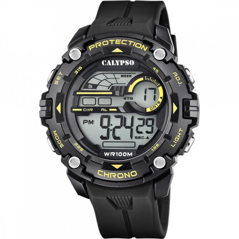 Calypso Montre Homme Digital Chrono Silicone Noir K5819/4
