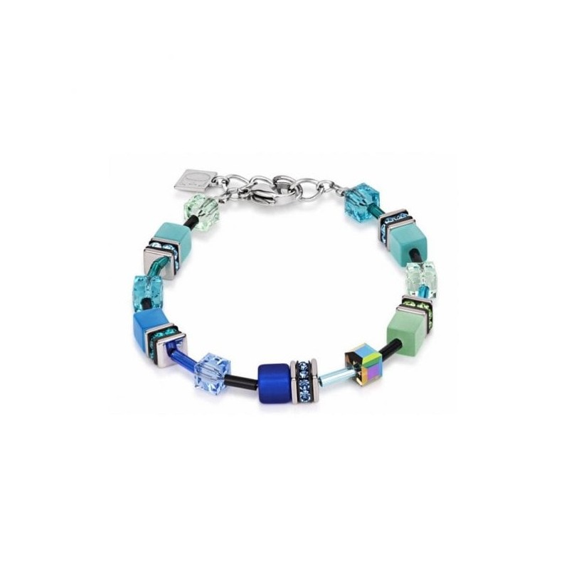 Cœur de Lion Bracelet Femme Acier Et Cube Bleu 2838/30-0705 Cœur de Lion Bracelet Femme Acier Et Cube Bleu 2838/30-0705