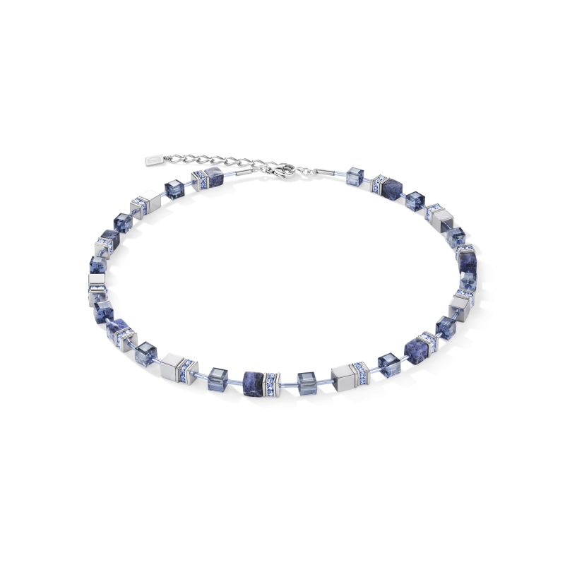 Cœur de Lion Geo Cube Collier Femme Acier Et Cube Bleu 4017/10-0700