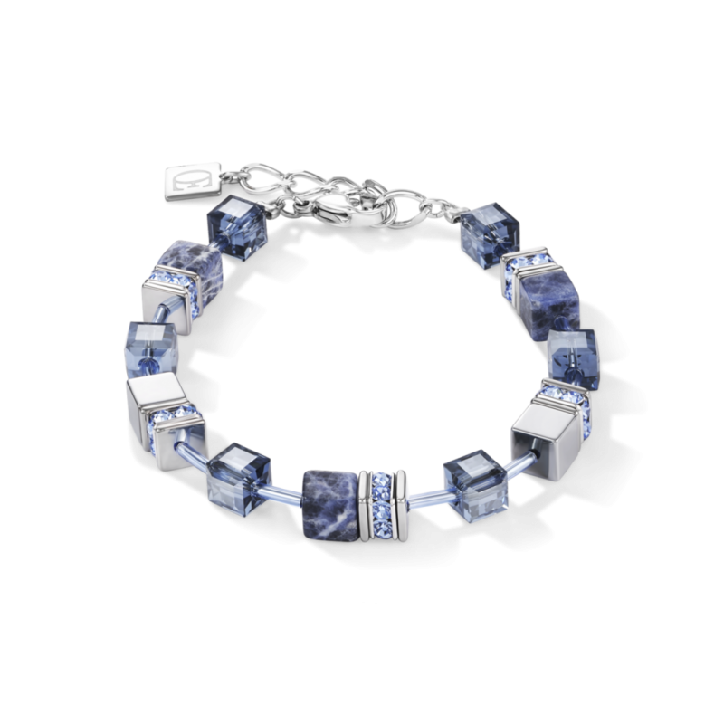 Cœur de Lion Bracelet Femme Acier Et Cube Bleu 4017/30-0700