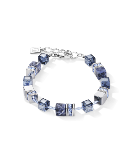 Cœur de Lion Bracelet Femme Acier Et Cube Bleu 4017/30-0700
