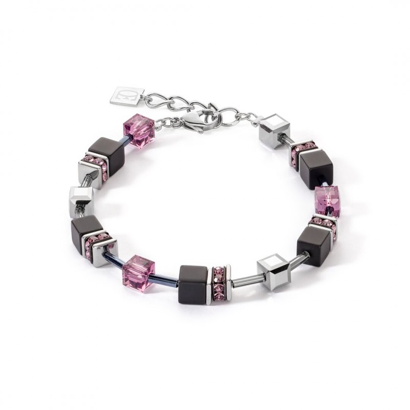Cœur de Lion Bracelet Femme Acier Onyx Et Améthyste 4018/30-0824 Cœur de Lion Bracelet Femme Acier Onyx Et Améthyste 4018/30-0824