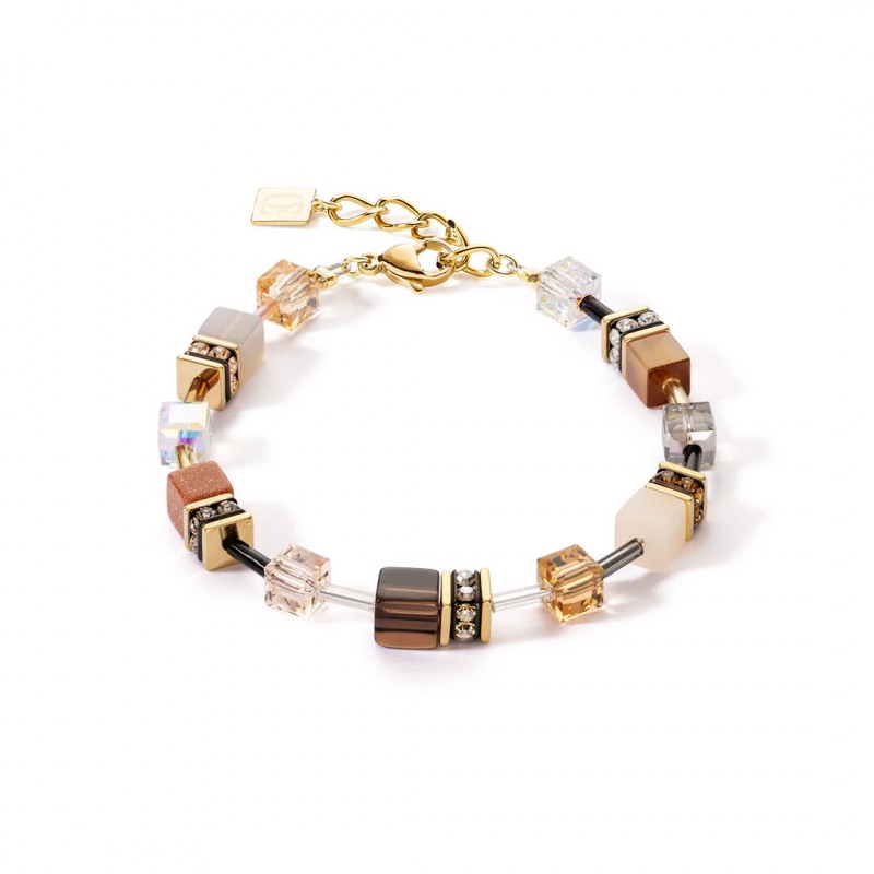 Cœur de Lion Bracelet Femme Acier Et Cube Marron 4905/30-1100
