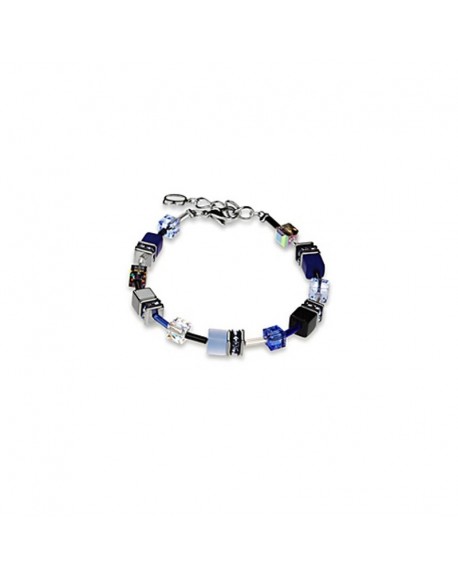 Cœur de Lion Bracelet Femme Acier Et Cube Bleu 4014/30-0712
