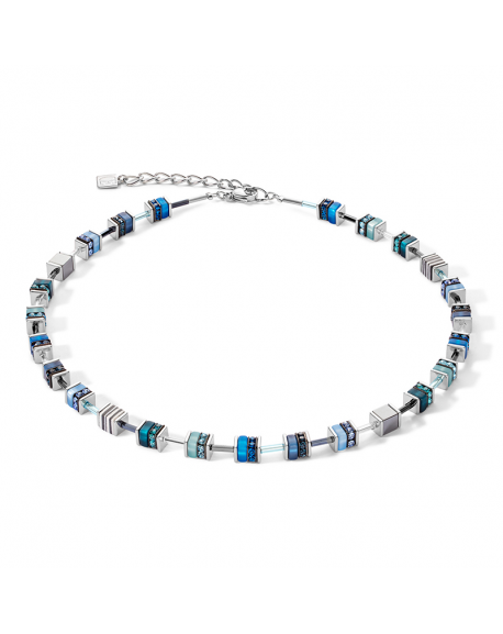 Cœur de Lion Collier Femme Acier Et Cubes Bleus 4509/10-0700