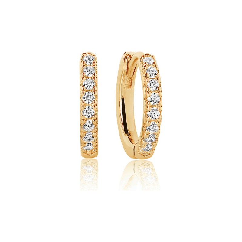 Sif Jakobs Ellera Medio Boucles D'Oreilles Femme Argent Doré SJ-E2859-CZ-YG