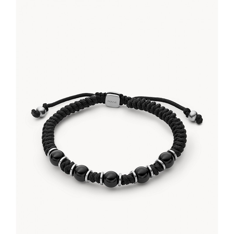 Fossil Homme Bracelet Cordon Noir Perle Onyx Noir JF04198040