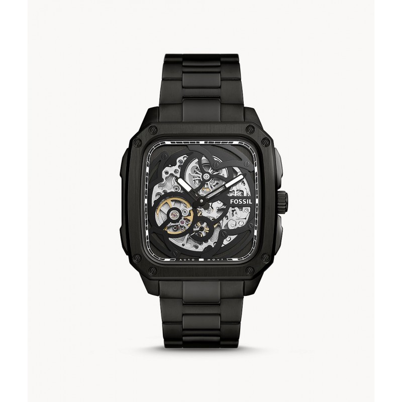 Fossil Inscription Montre Homme Automatique Acier PVD Noir ME3203