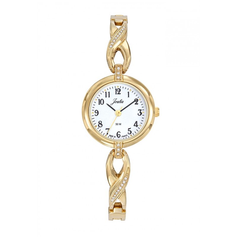 Joalia Montre Femme Acier Doré Et Strass 630629