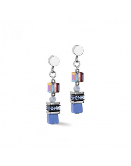 Cœur de Lion Geo Cube Boucles D'Oreilles Femme Acier Et Cube Bleu 4562/21-0705