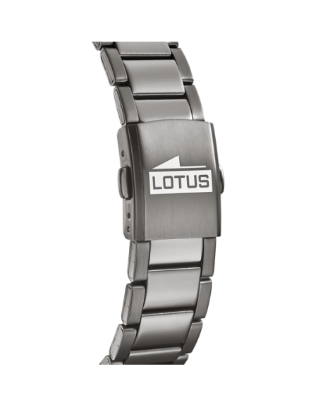 Montre Chronographe Sport Homme LOTUS - Boîtier Acier Noir, Bracelet Silicone Bleu - Étanche 100m - Neuve Avec étiquettes