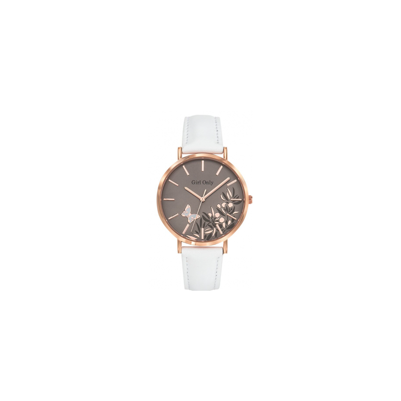 Montre Go Femme Rosé Cuir Blanc 699090 Montre Go Femme Rosé Cuir Blanc 699090