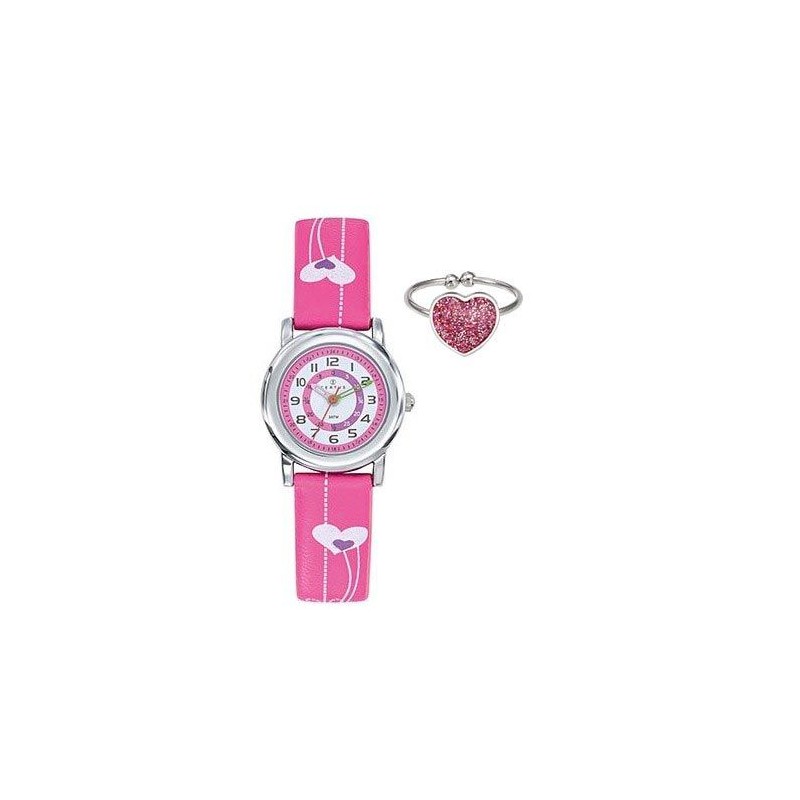 Coffret Certus Montre Junior Acier Cuir Rose 647369 Coffret Certus Montre Junior Acier Cuir Rose 647369