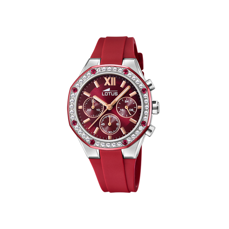 Lotus Excellent Montre Femme Chrono Acier Silicone Bordeaux 18875/3 Lotus Excellent Montre Femme Chrono Acier Silicone Bordeaux 18875/3