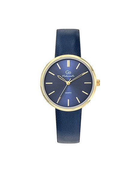 Go Girl Montre Femme Acier Doré Cuir Bleu 699518