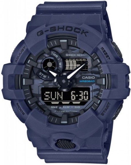 Casio G-Shock Montre Homme Résine Bleue GA-700CA-2AER