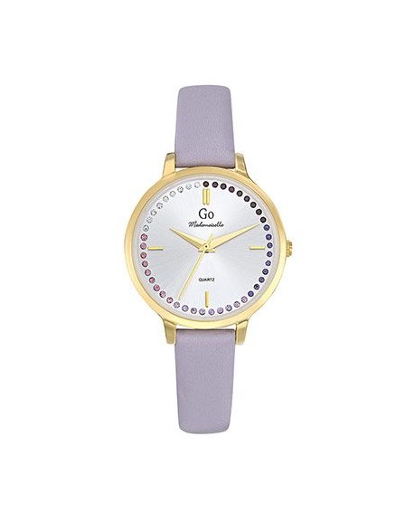 Go Girl Montre Femme Acier Doré Cuir Violet 699500