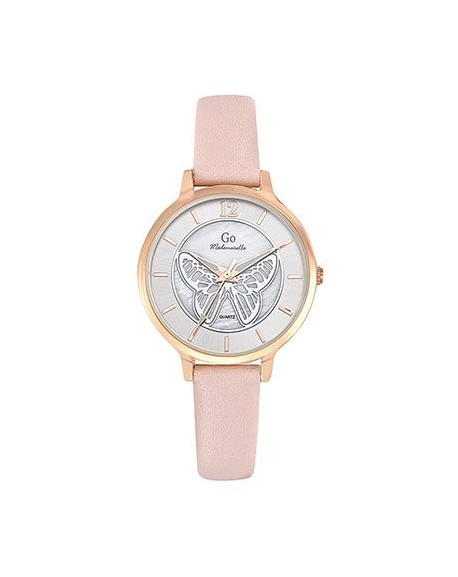 Go Girl Montre Femme Acier Doré Rose Cuir Rose 699516