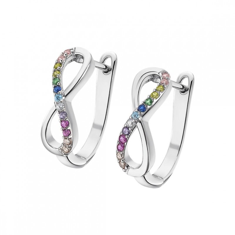 Lotus Silver Boucles d'oreilles Femme Argent Infini Et Strass Multicolore LP1872-4/2